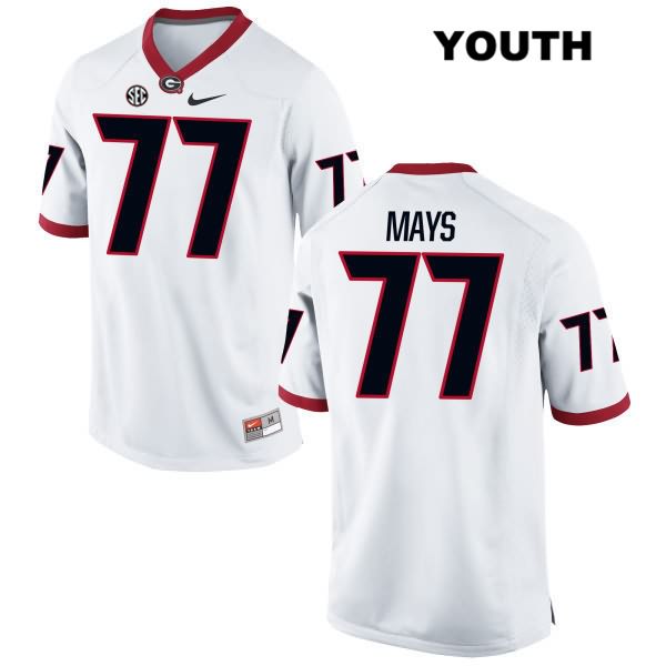 Georgia Bulldogs Youth Cade Mays #77 NCAA Authentic White Nike Stitched College Football Jersey ITT2056AO
